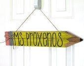 Teacher Name Plate - Teacher Sign - Pencil Sign - Customizable Personalized - Classroom Decoration