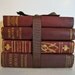 Vintage and Antique Books Bundle Red Maroon & Marbled Classics for Display Home Decor
