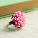 Cocktail Ring, Large Flower, Adjustable Ring, Violet Pink Chrysanthemum, Dahlia Flower, Floral Statement Jewelry