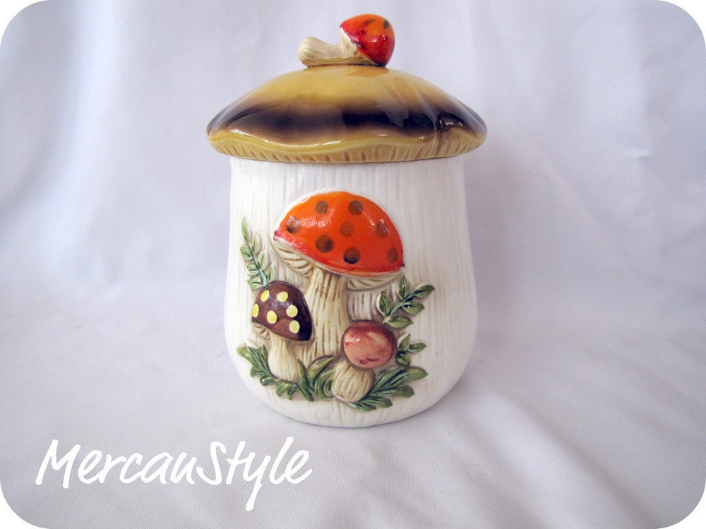 Mushroom Canister 70's Kitsch Ceramic