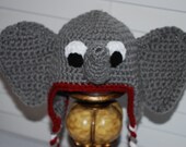 Alabama Roll Tide Crochet Elephant Earflap Beanie Hat/Baby Shower Gift/Photography Prop