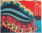 Into the blue, screen print on canvas