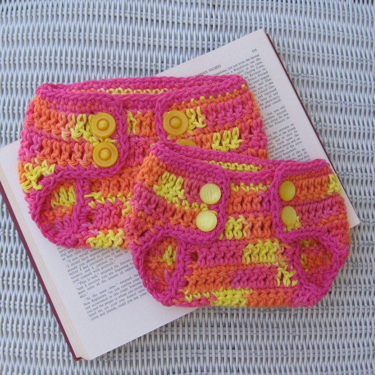 RAINBOW SHERBET Cotton Diaper Cover - Newborn to 3 Month or 3-6 Month - Photo Prop - Choose one