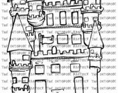 INSTANT DOWNLOAD Whimsical Dream Castle Digital Stamp Image