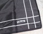 Vintage PAOLI Scarf Signed Black n White Geometric 1970s