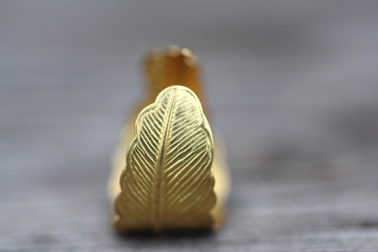 Feather Ring : Gold Infusion. Bohemian Gold Feather Wrap Ring, Feather Charm, Adjustable, Leaf, Simple, Casual, Yoga