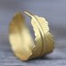 Feather Ring : Gold Infusion. Bohemian Gold Feather Wrap Ring, Feather Charm, Adjustable, Leaf, Simple, Casual, Yoga