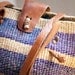 Vintage Woven Jute and Leather Southwest Striped Shoulder Bag