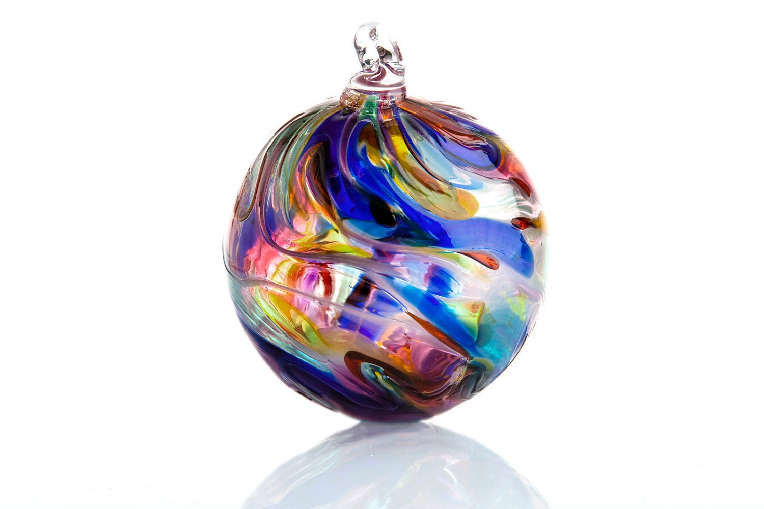 hand blown multi color twist glass ornament by hand blown multi color twist glass ornament by