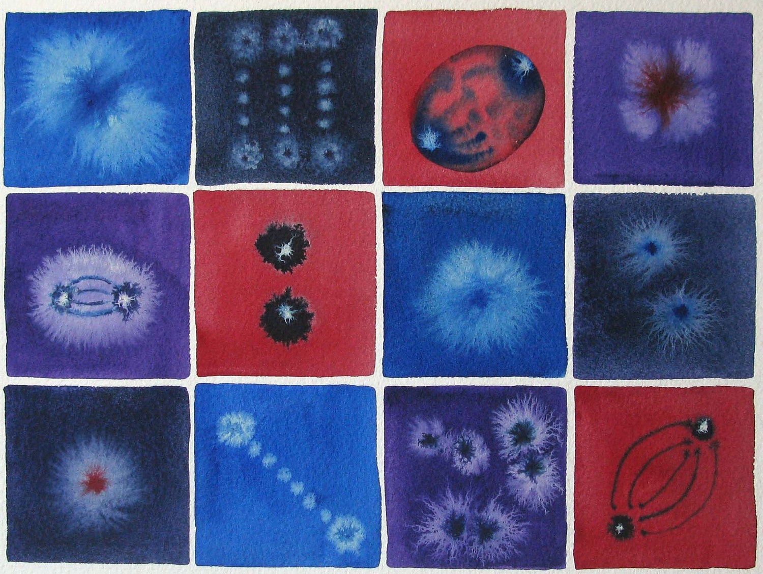 Cell Division Purple 3 - Original Watercolor Painting