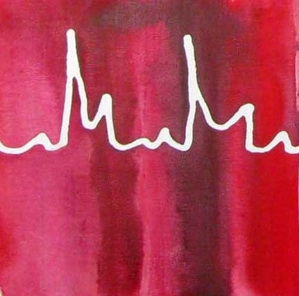 The Impossible ekg - original watercolor painting on canvas