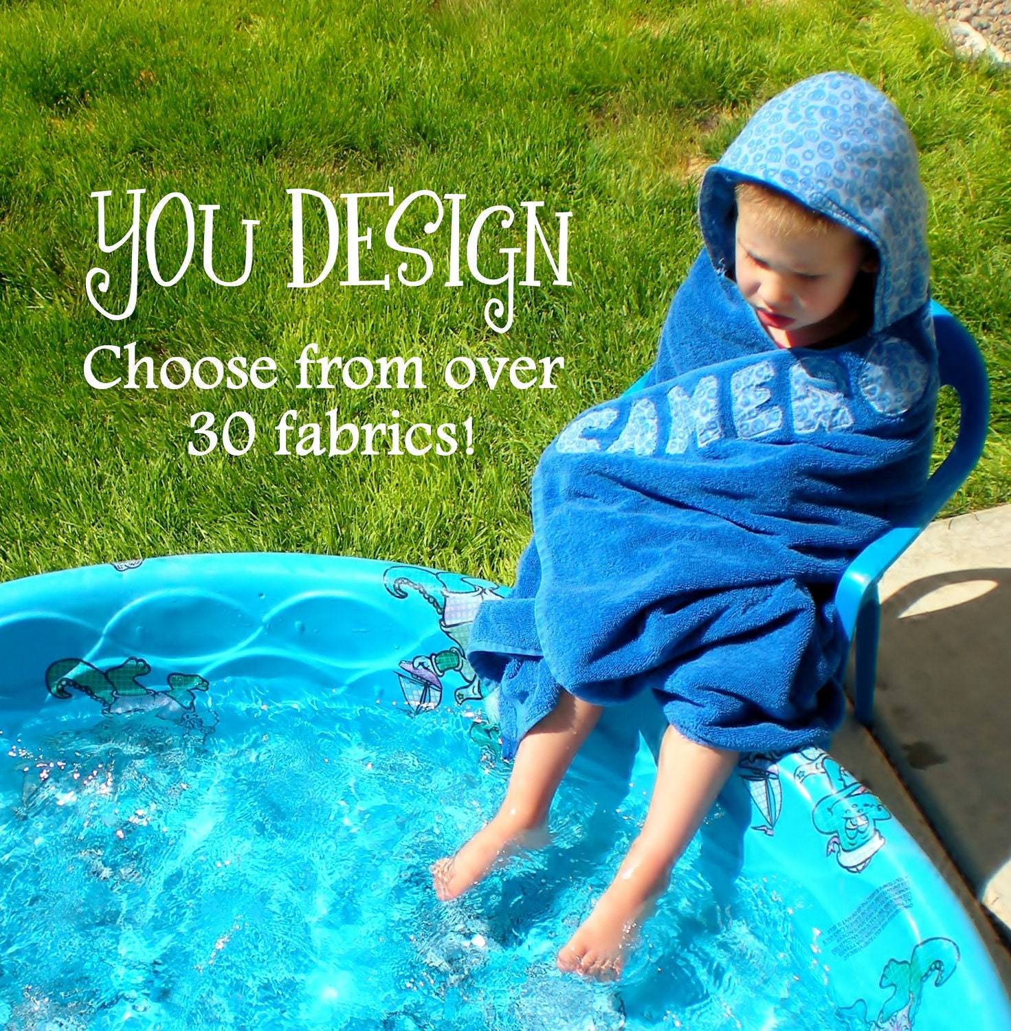 Personalized Hooded Towel Bath Towel Beach Towel - DESIGN YOUR OWN - For baby toddler boy girl