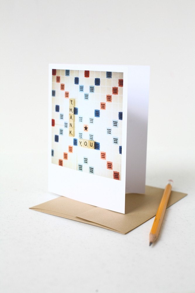 Thank You Scrabble Card - 4x5