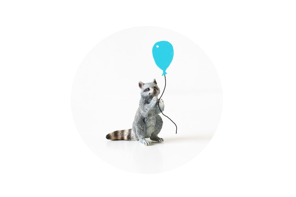 Raccoon Ballon 1 Inch Button