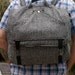 Graphic Black wool/ Acrylic Herringbone Tweed 3-way convertible bag/ backpack- messenger- attache