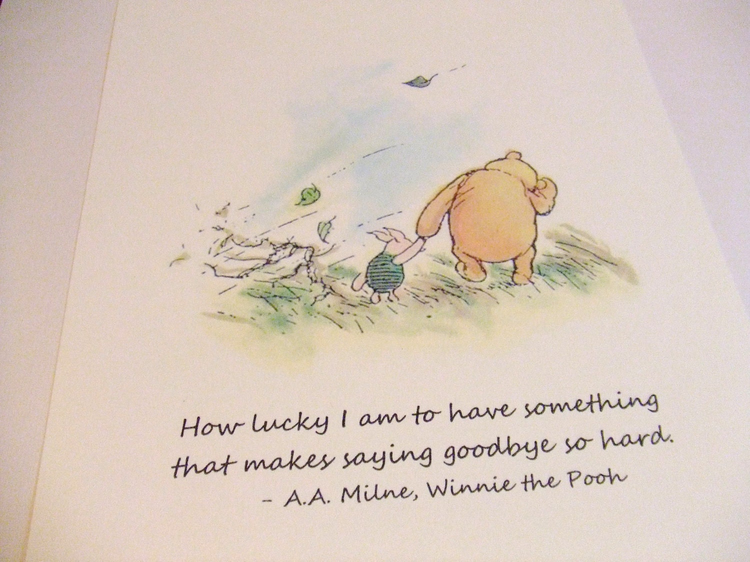 How Lucky I Am - Winnie the Pooh Quote - Classic Pooh and Piglet Nursery Print