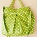 Lime Green with White Polka Dots Medium Handbag / Diaper bag / Shoulder Bag / Cross body bag / Travel Bag with adjustable strap
