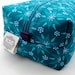 Large Box Bag, Cosmetic Case or Project Bag - Turquoise 1001 Peeps Lizzy House Fabric