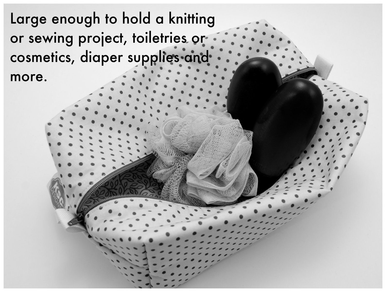Custom Made Large Box Bag, Cosmetic Case or Project Bag, Your Choice of Fabrics