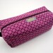 Small Box Bag, Cosmetic Bag or Pencil Case - Green and Purple Vintage Style Art Gallery Cotton Fabric