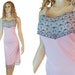 Plus size XL 1980s vintage full slip ostalgie pink grey gray embroidered (PL92)