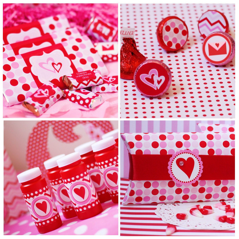 Valentines Party Printables Set by Amanda's Parties TO GO - 60 Percent OFF