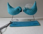 Up Scale Tiffany Blue Love Birds Weddings Baby Showers Cake Toppers, Gifts, Ornaments Decorations