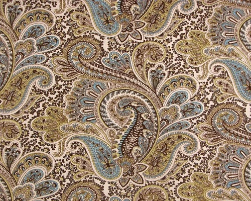 Custom Chocolate and Aqua Large Paisley Shower Curtain