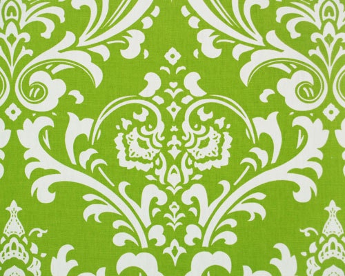 Chartreuse Ozborne Damask Design Custom Shower Curtain