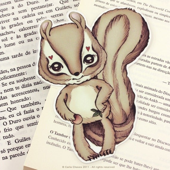 Chipmunk pocket size bookmark