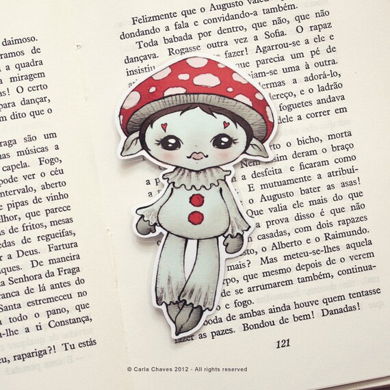 Mushroom pocket size bookmark