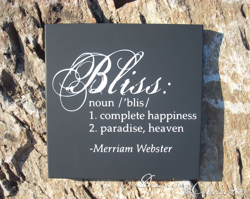BLISS Definition - Square Wooden Sign - You Choose Colors, Custom Made - Favorite saying wood sign