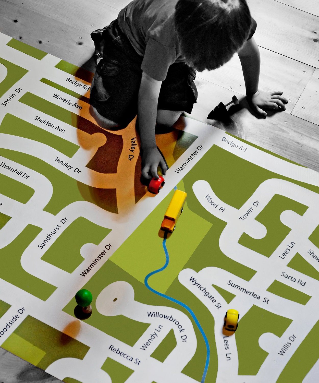 Your neighborhood custom map play mat - I am Here - LARGE