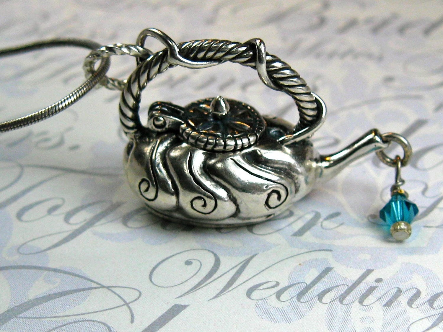 Sterling Silver Japanese Inspired Teapot Charm Pendant