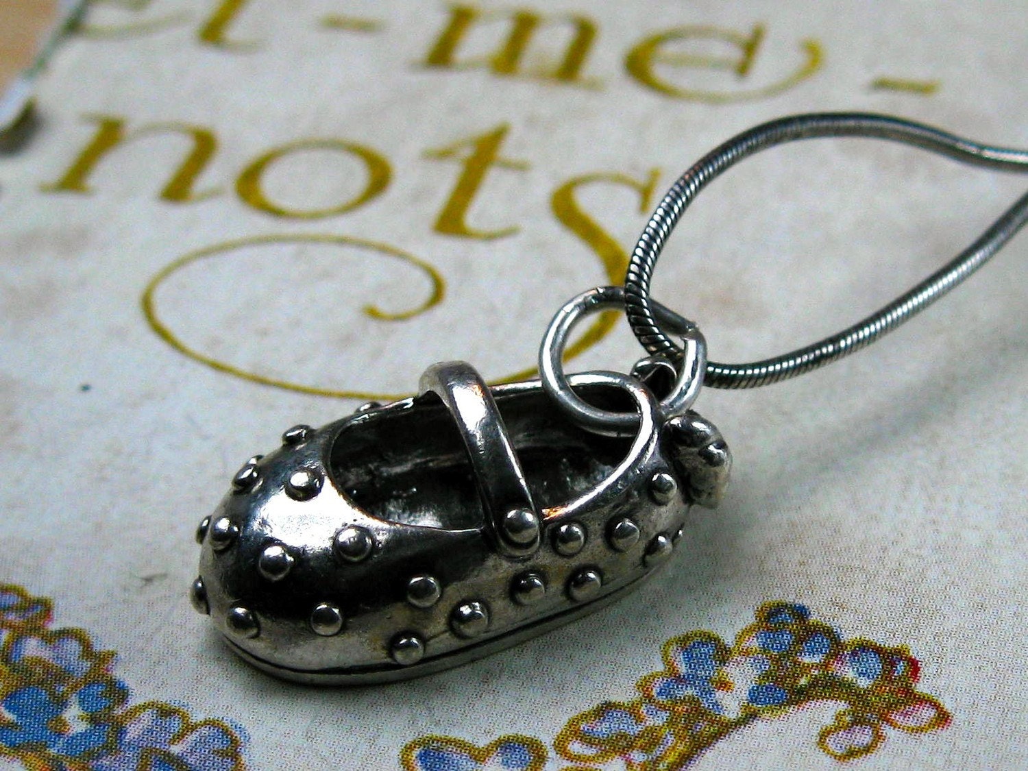 Handcrafted Sterling Silver Maryjane Shoe Charm Pendant