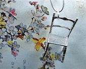 Sterling Silver  Shaker Chair Charm Pendant