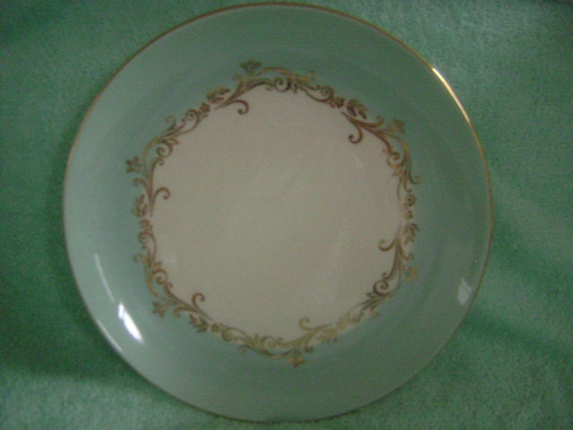 Vintage Lifetime China Co Semi Vitreous Gold Crown Turquoise