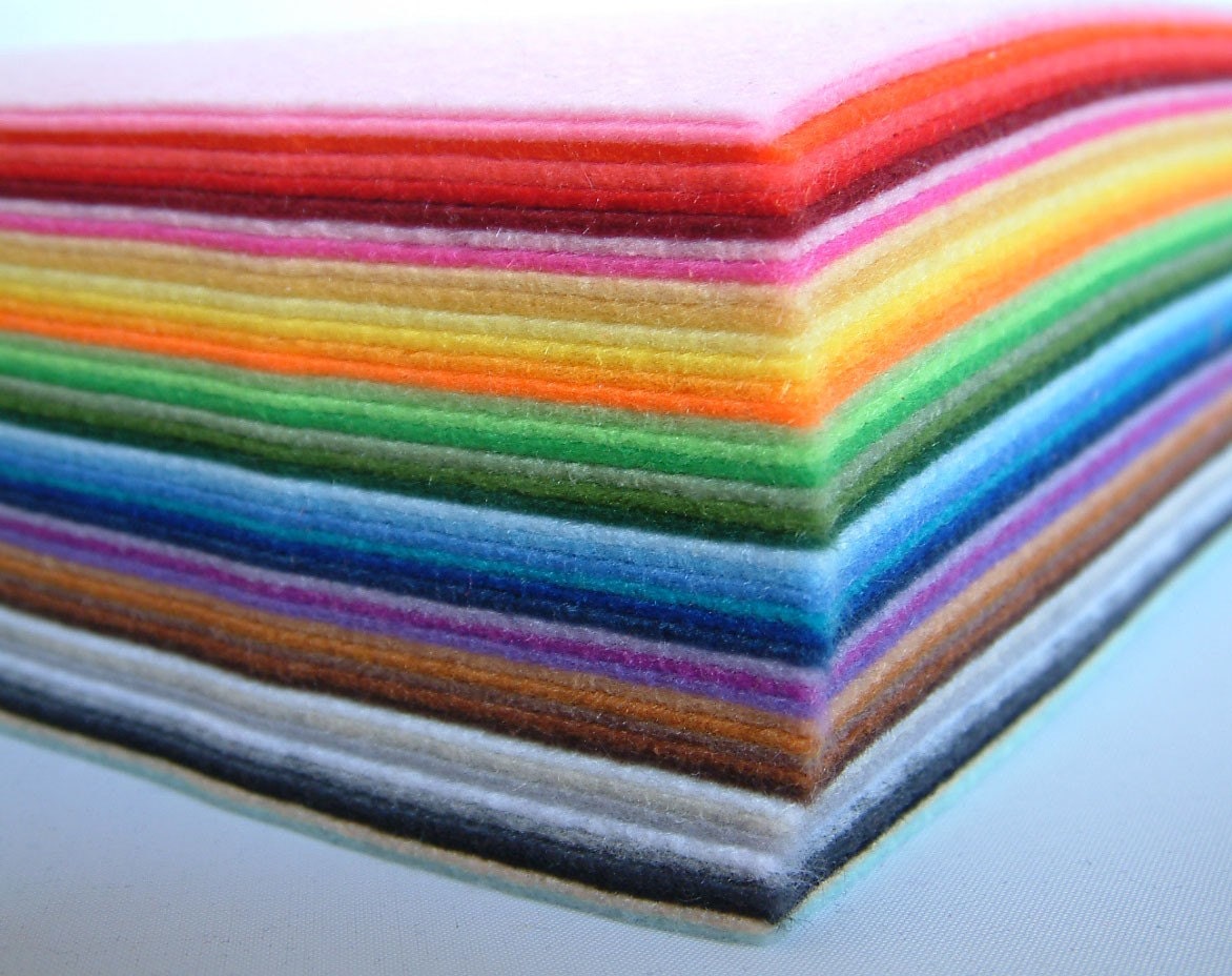 6 sheets Felt -Pick your own color from 99 colors