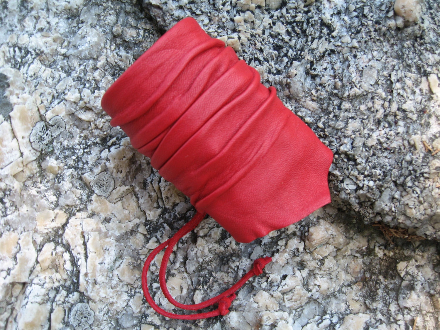 Red Leather Cuff Bracelet Wristband Wrist Band Leather Wrap Men's Womens Edgy Jewelry