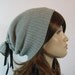 Men's Cashmere Wool Beanie Hat, Seafoam Green Torque Slouchy Snood Knit Cap