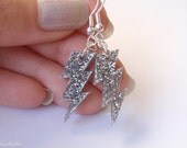 Silver Lightning Bolt Earrings