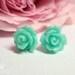 rose stud earrings turquoise