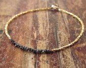 Black Diamonds in the Rough Diamond Bracelet with 24K Yellow Gold Vermeil Beads