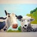 Large Farm Animal Painting, Cow and Sheep, 30x40 Acrylic on Canvas