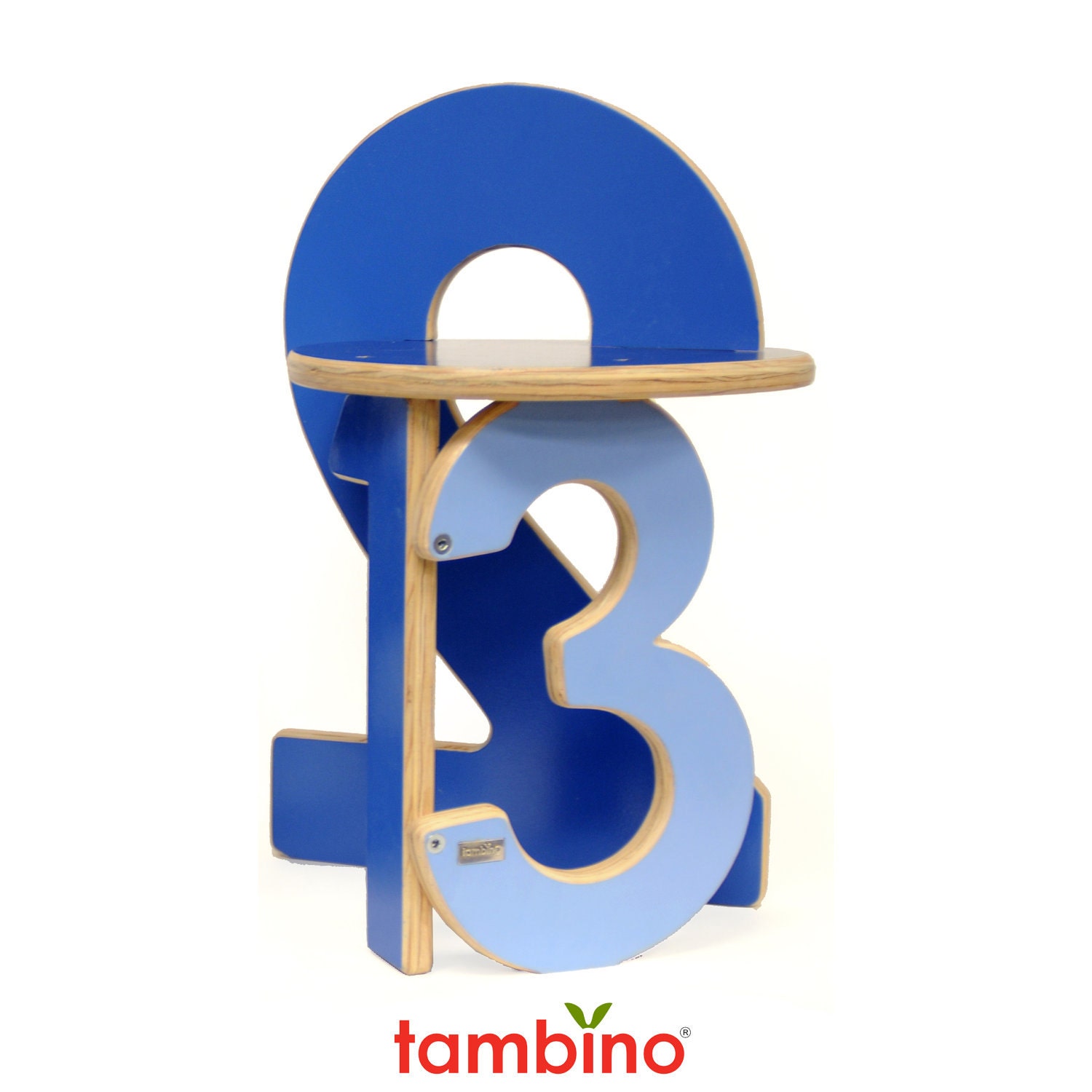 123 Numbers Stool in Blue Hues