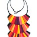 Circus bib statement necklace - bold colorful striped polymer clay necklace in pink, purple, red, orange and yellow hues one-of-a-kind