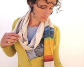 Pre-order - Secret Pouch Handwoven Raw Silk Tubular Scarf - In Rainbows - Experimental