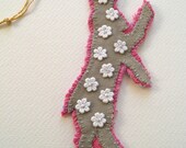 Boxing hare, upcycled decoration