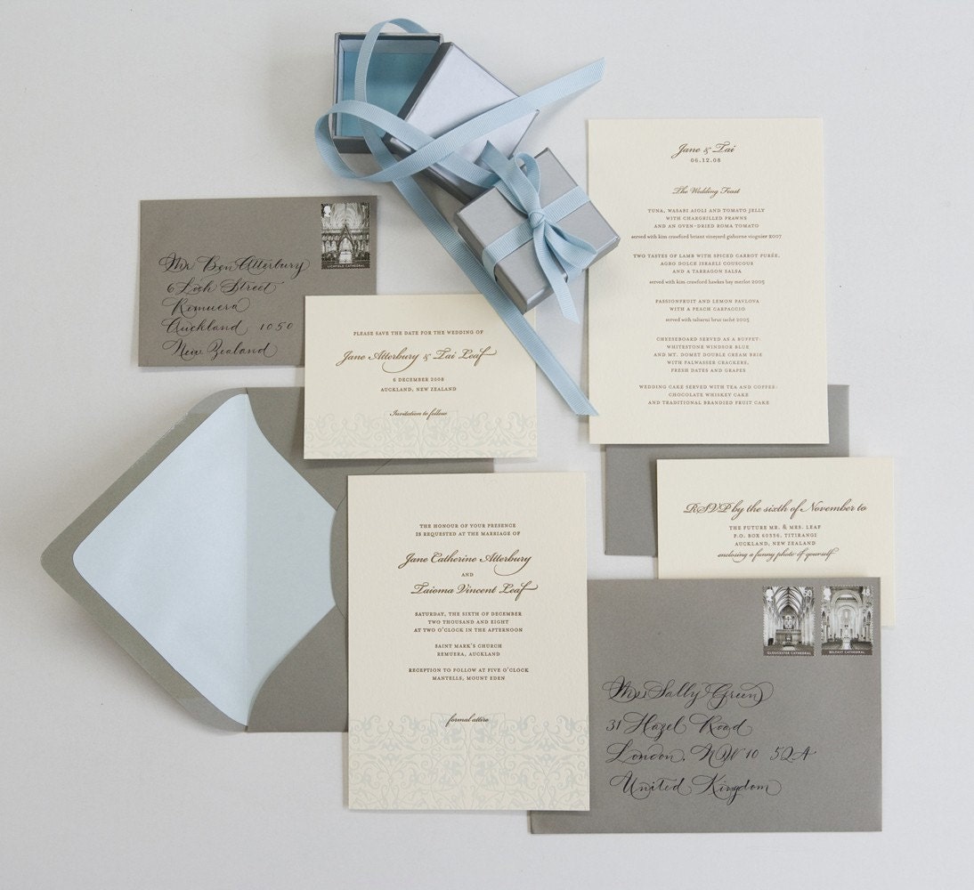 Letterpressed Wedding Invitations - Filigree