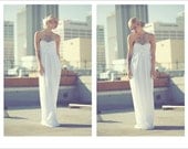 Silk Georgette strapless dress in Pure White or Ivory
